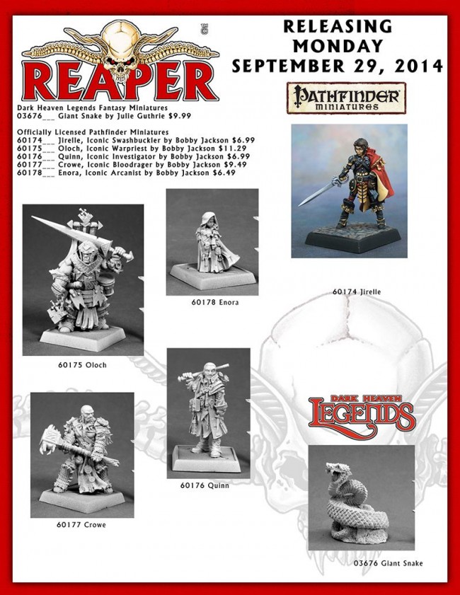 Reaper Miniatures for 09-29-14