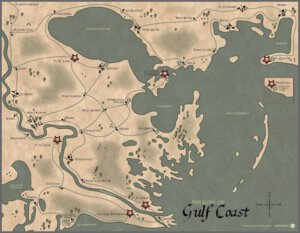 War Along the Gulf Coast Map (Worthington Publishing)