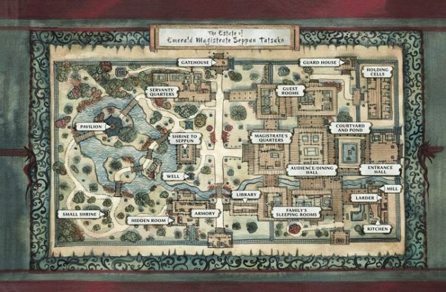 Legend of the Five Rings Emerald Empire Sourcebook Map (Fantasy Flight Games)