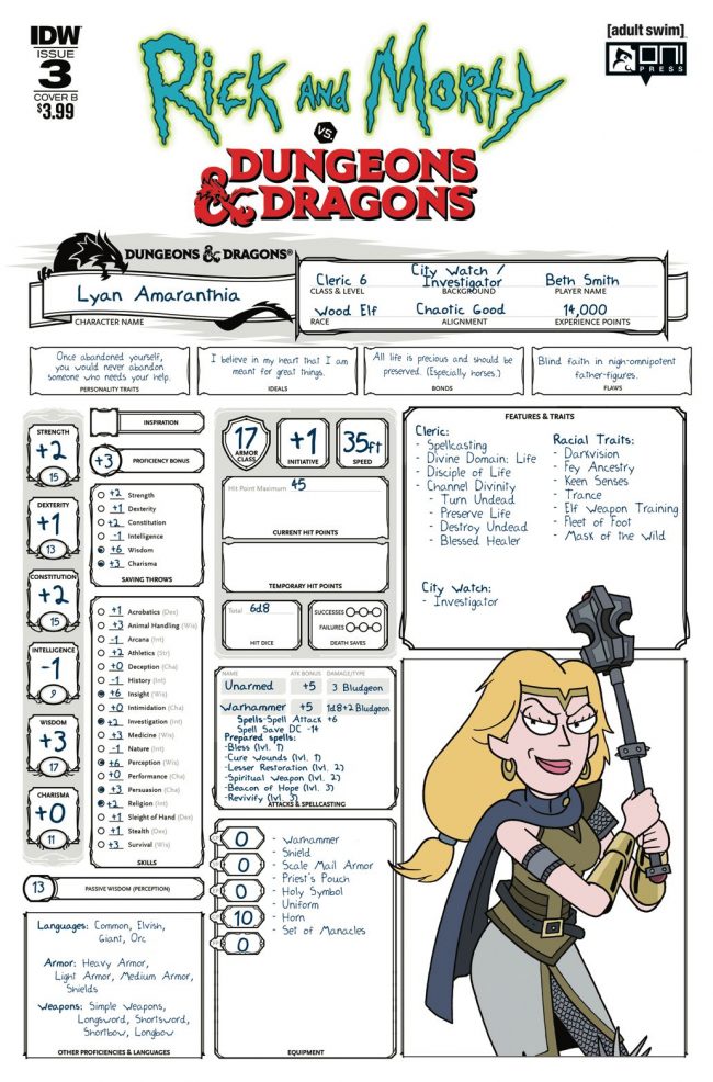 Rick and Morty Vs Dungeons & Dragons #3 (IDW Publishing)