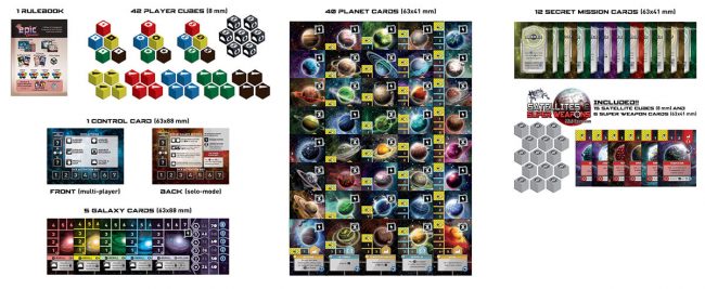 Ultra-Tiny Epic Galaxies Contents (Gamelyn Games)