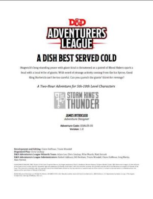 D&D Adventurers League: A Dish Best Served Cold (Wizards of the Coast)