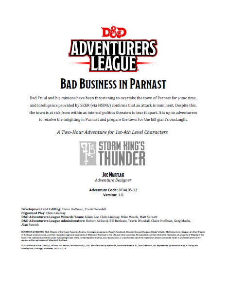 Download The Free Dungeons Dragons Bad Business In Parnast