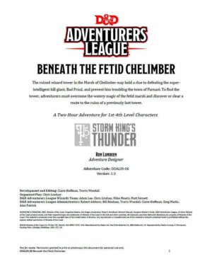 D&D Adventurers League: Beneath the Fetid Chelimber (Wizards of the Coast)