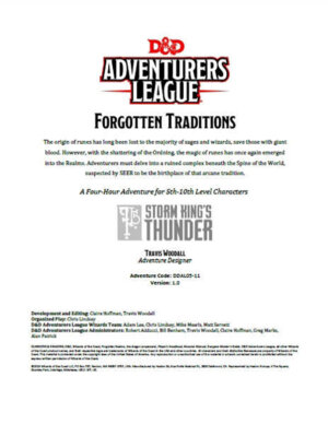 D&D Adventurers League: Forgotten Traditions (Wizards of the Coast)