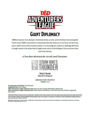 D&D Adventurers League: Giant Diplomacy (Wizards of the Coast)