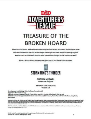 D&D Adventurers League: Treasure of the Broken Hoard (Wizards of the Coast)