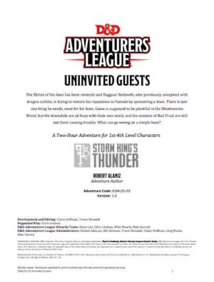 D&D Adventurers League: Uninvited Guests (Wizards of the Coast)