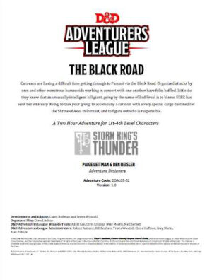 D&D Adventurers League: The Black Road (Wizards of the Coast)