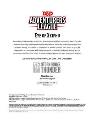 D&D Adventurers League: Eye of Xxiphu (Wizards of the Coast)