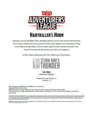 D&D Adventurers League: Hartkillers Horn (Wizards of the Coast)