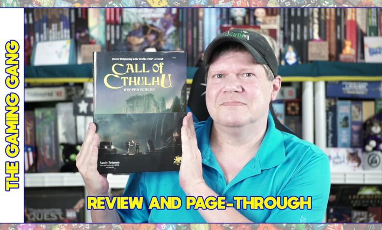 7th Edition Call of Cthulhu Keeper Screen Review and Page Through Box