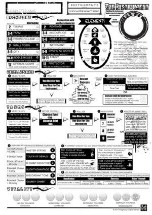 Instruments of the Chrysanthemum Throne Character Sheet (Imaginary Empire Games)