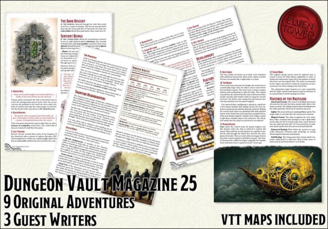 Dungeon Vault Magazine #25 Spread (Elven Tower)