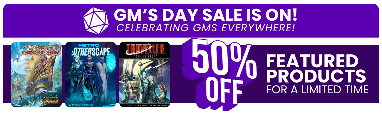 Featured in the GM's Day Sale at DriveThruRPG